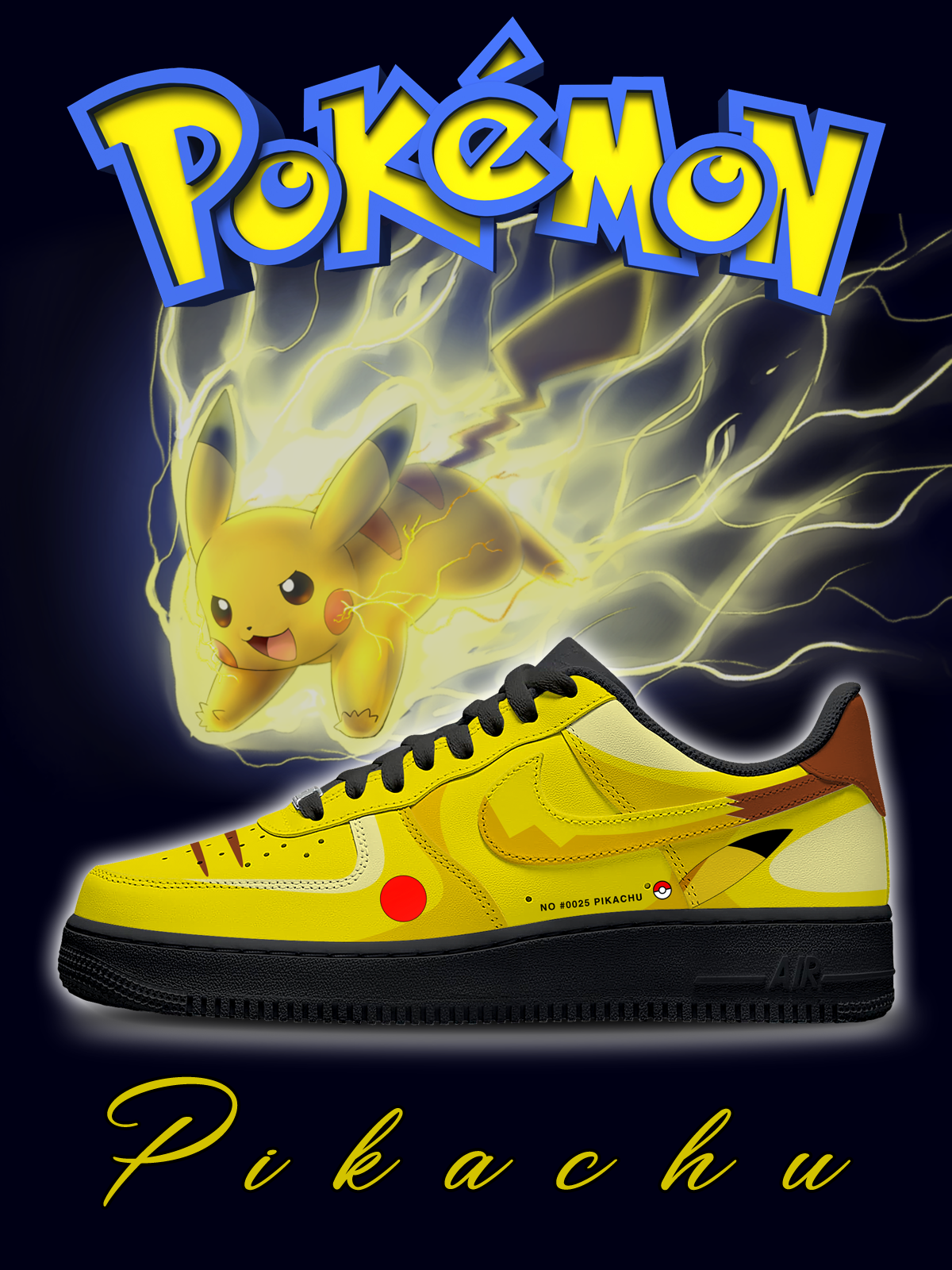 Personalisiere Nr. 0025 Pikachu Sneakers für Damen und Herren