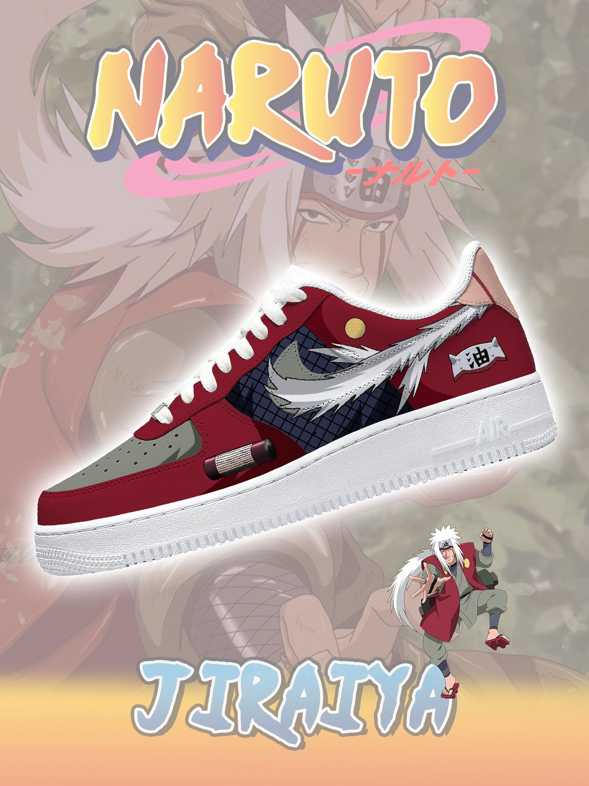 Individuell bedruckte Sannin Jiraiya Sneakers für Damen und Herren