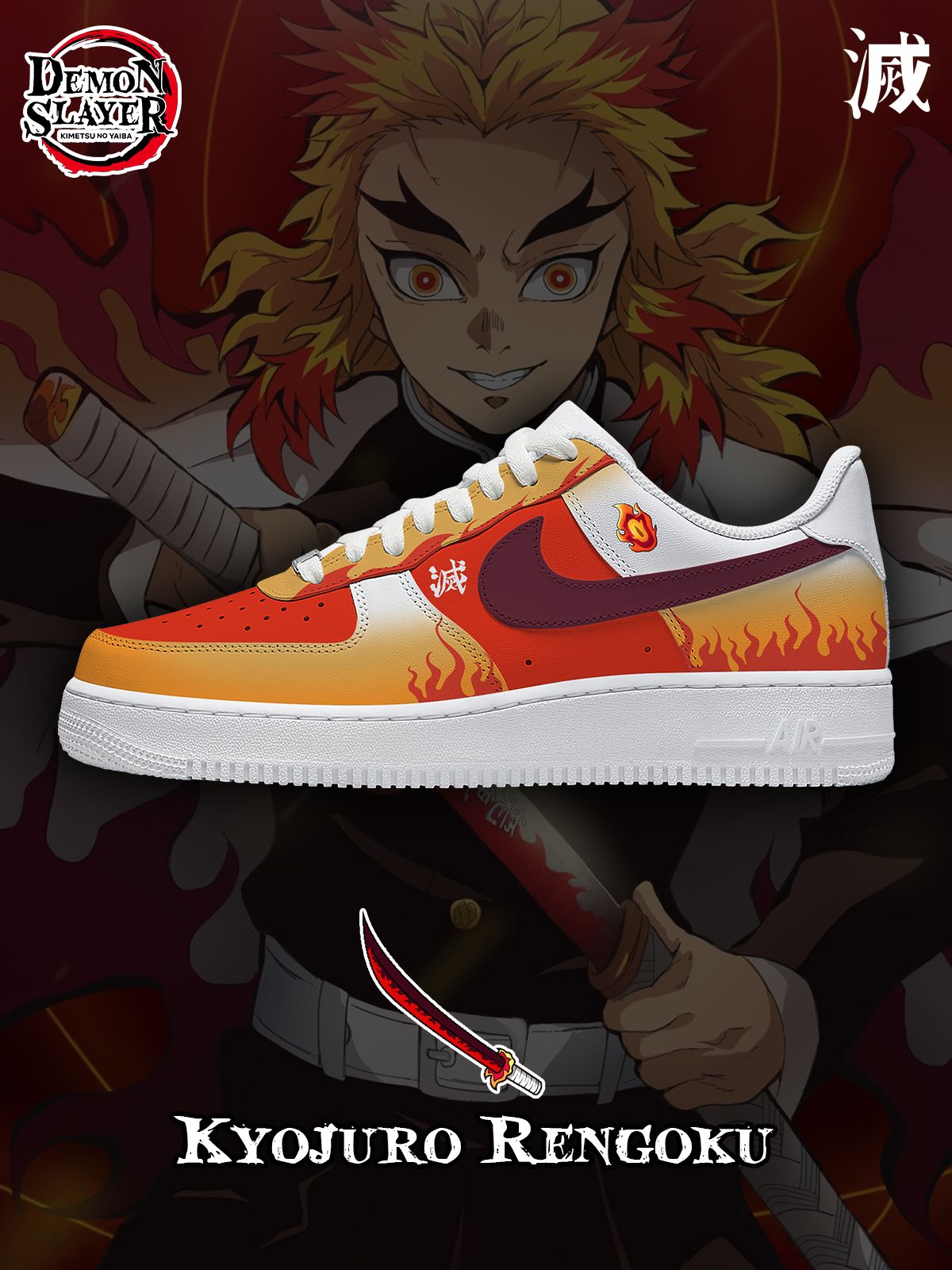 Kyojuro Rengoku V.1 Sneakers für Damen und Herren individuell gestalten