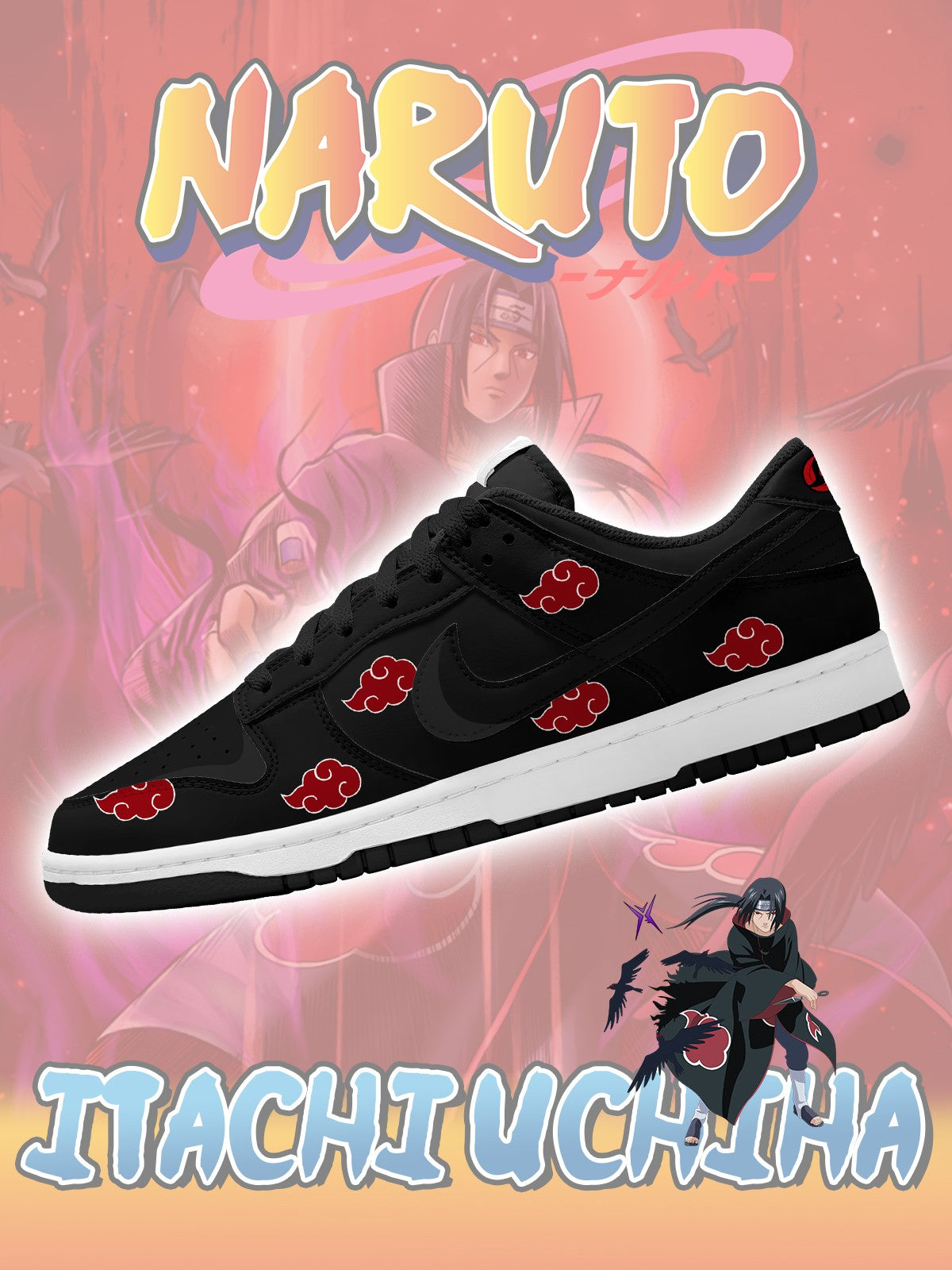Akatsuki Itachi Uchiha V.5 Custom Dunk Sneakers