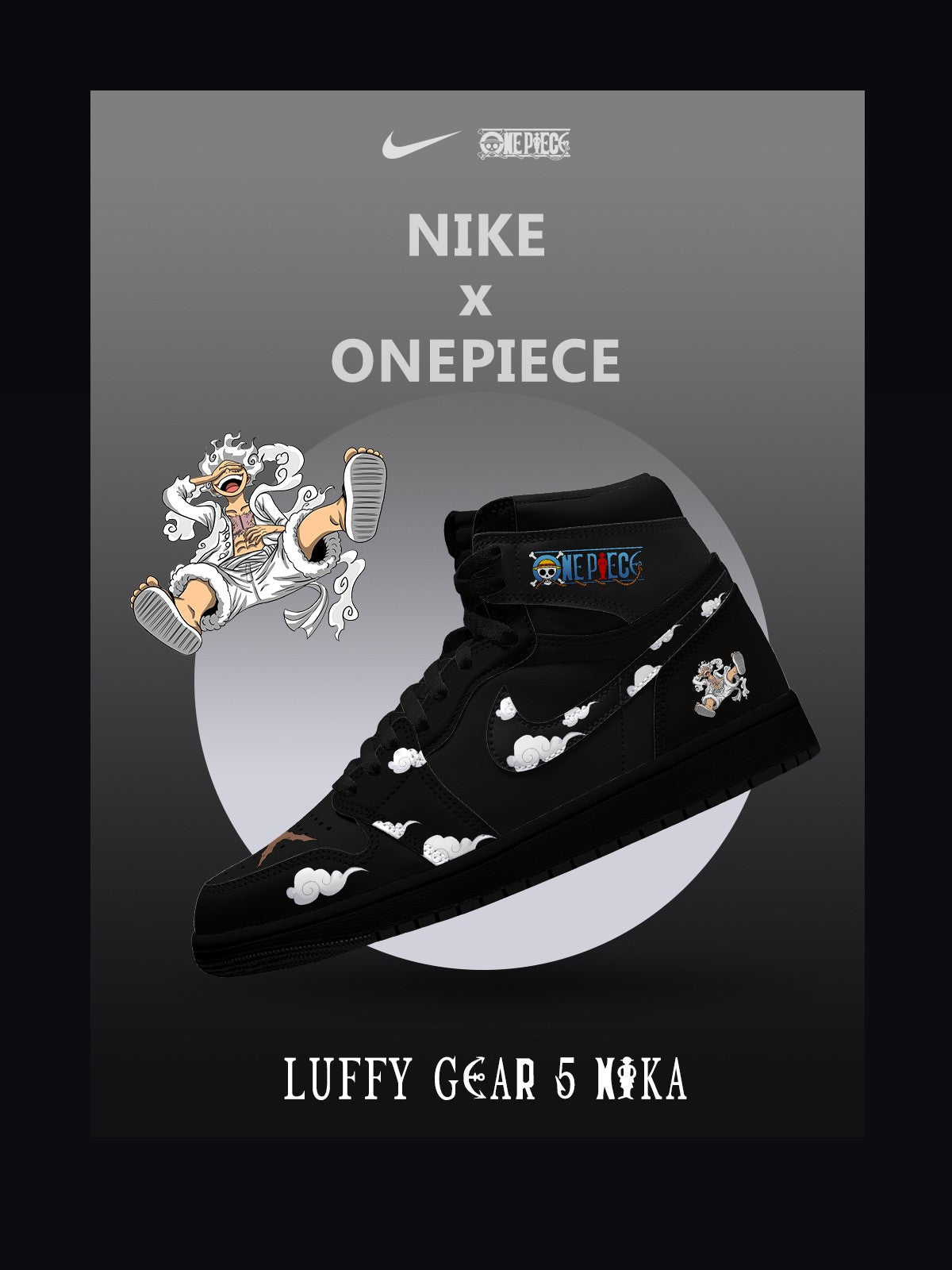 Luffy Gear 5 Nika V.2 High-Top-Sneakers nach Maß