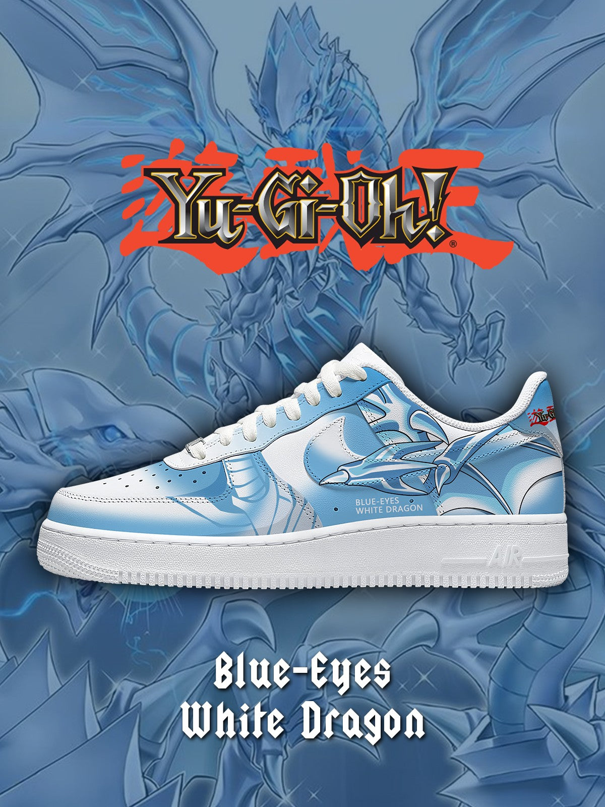 Blauäugiger weißer Drache V.1 Custom Sneakers
