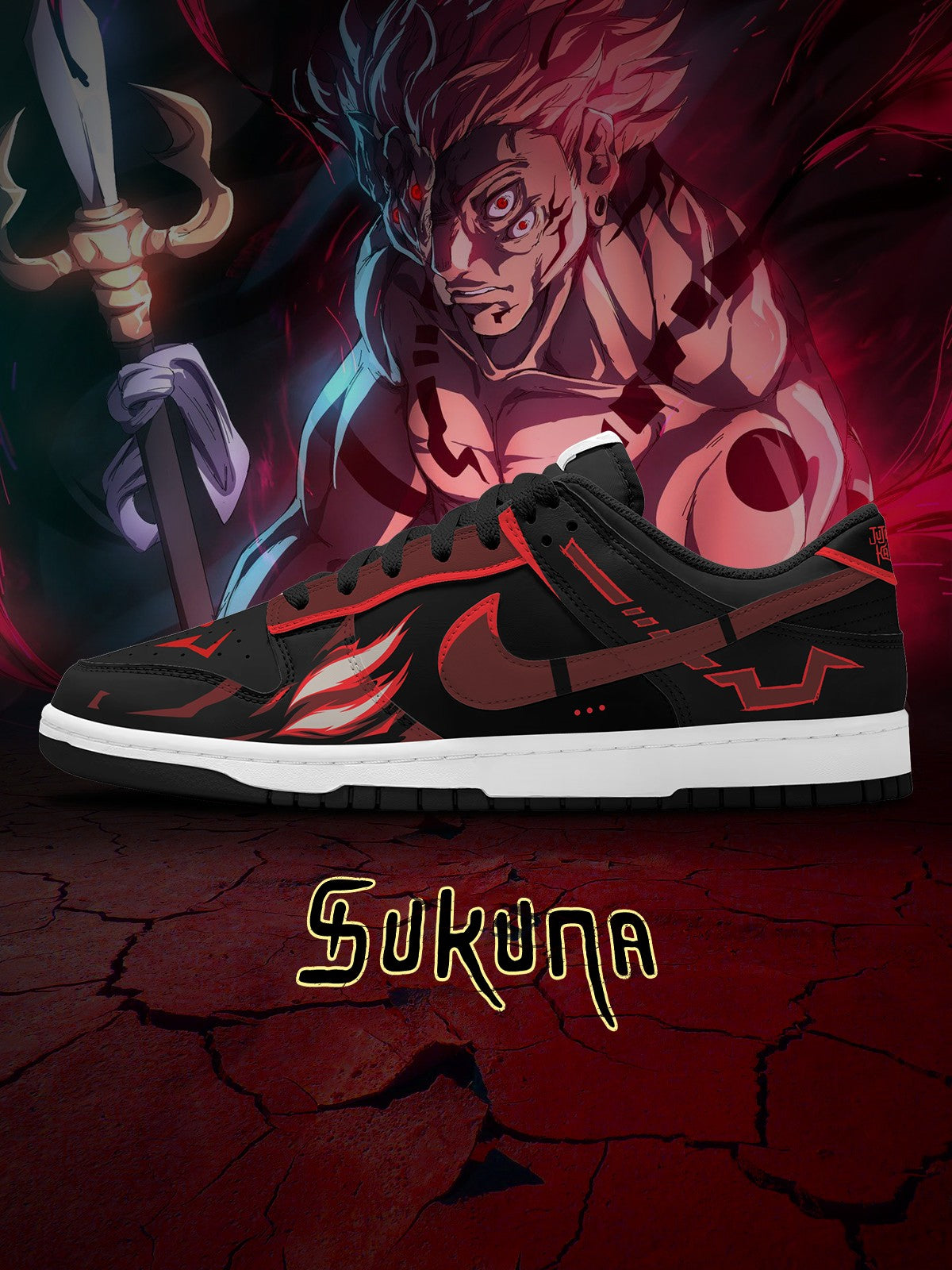 Ryomen Sukuna True Form V.1 Custom Dunk Sneakers
