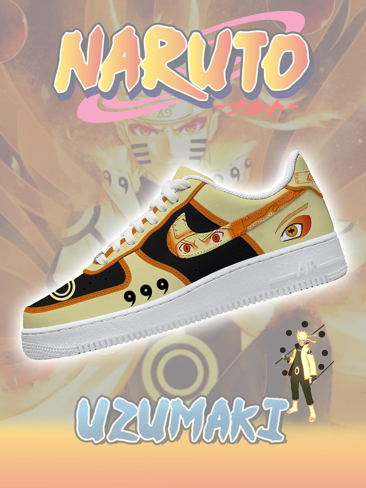 Individuell bedruckte Uzumaki No.2 Sneakers für Damen und Herren