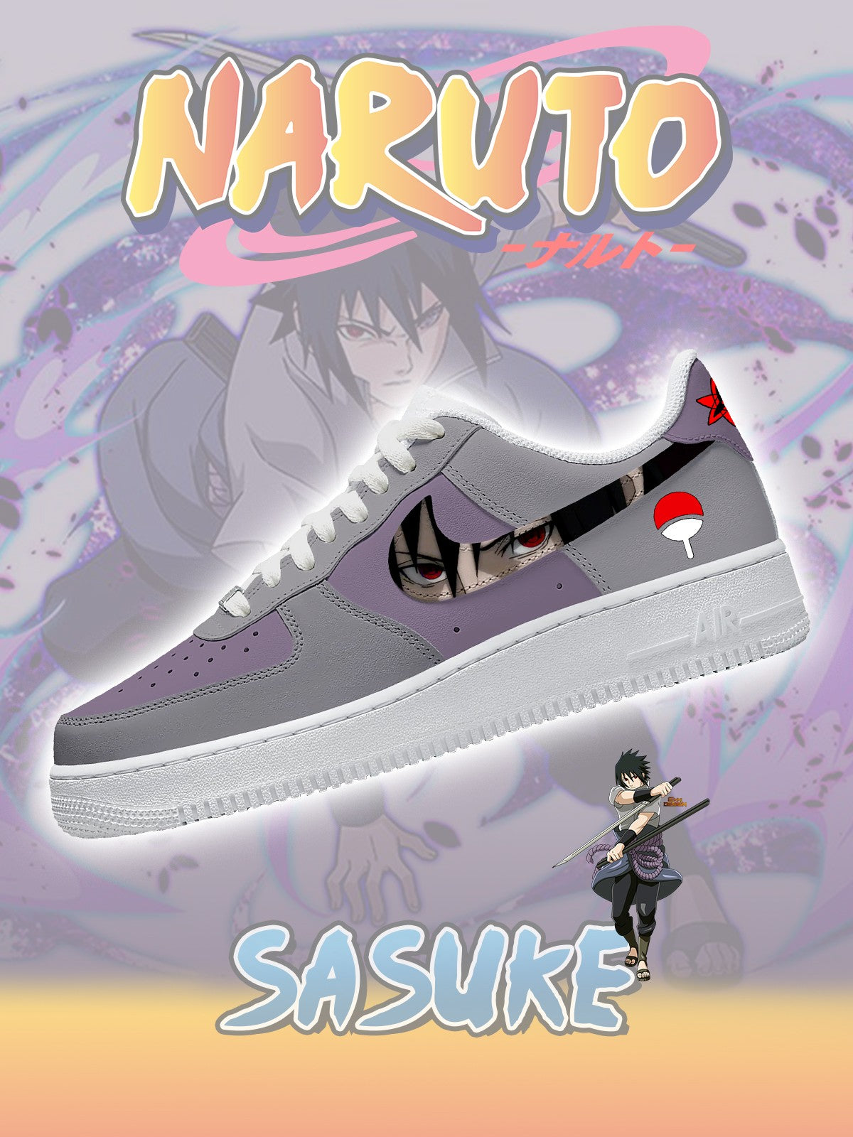 Individuell bedruckte Sasuke-Schuhe für Damen und Herren