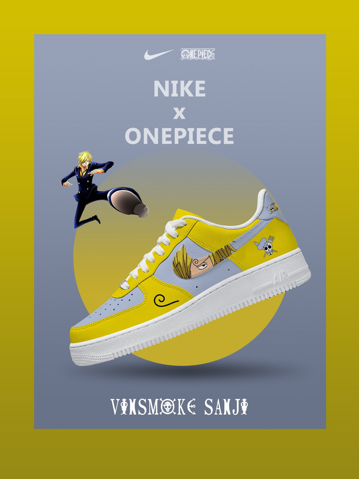Personalisierte Vinsmoke Sanji Sneakers für Damen und Herren